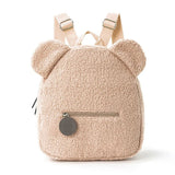 Plush Zipper Backpack Fashionable Casual Ear Little Bear Cartoon Cute Bear Embroidered Name Autumn Winter Children's Backpack - Zeprah