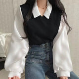 POLO Collar Base Shirt Popular Long Sleeve T-shirt Loose - fit Long Sleeve Short Top - Zeprah