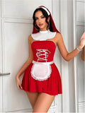 Polyester Material Sexy Lingerie Female Uniform Maid Uniform Set - Zeprah