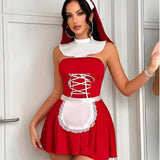 Polyester Material Sexy Lingerie Female Uniform Maid Uniform Set - Zeprah