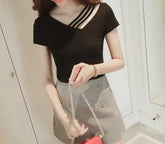 Premium Quality Graphic Tee Slim - fit Tops for Women V - neck Crop Top - Zeprah