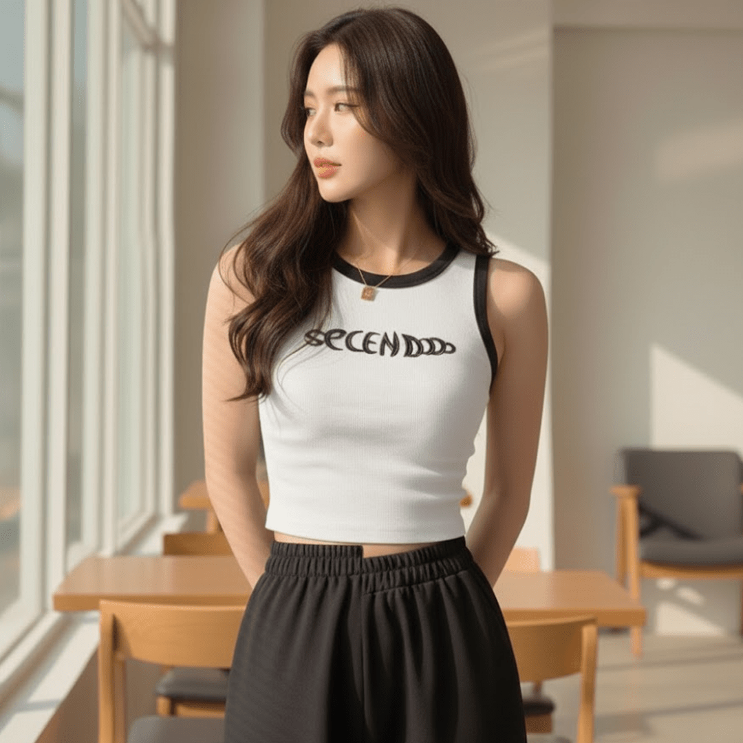 Print Crop Top Women Sleeveless Slim Vest One - piece Cami Top Wire - free Camisole Tee Cool Girls Streetwear - Zeprah