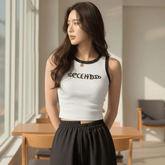 Print Crop Top Women Sleeveless Slim Vest One - piece Cami Top Wire - free Camisole Tee Cool Girls Streetwear - Zeprah