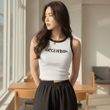 Print Crop Top Women Sleeveless Slim Vest One - piece Cami Top Wire - free Camisole Tee Cool Girls Streetwear - Zeprah