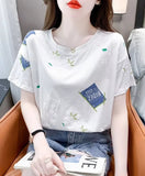 Printed Tops for Women Classic Fashionable Women's Clothing Loose Short Sleeve T-shirt - Zeprah