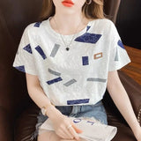 Printed Tops for Women Classic Fashionable Women's Clothing Loose Short Sleeve T-shirt - Zeprah