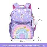 Protection Lightweight for Girls Double Shoulder Bag Waterproof Nylon Backpack for Elementary School Students - Zeprah