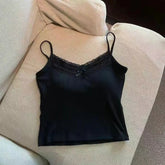 Pure Desire Lace Gray Camisole Women's Built - in Bra Wearing Outer Wearing Short Slim - fit Design Top - Zeprah