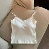 Pure Desire Lace Gray Camisole Women's Built - in Bra Wearing Outer Wearing Short Slim - fit Design Top - Zeprah