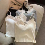 Pure Desire Lace Gray Camisole Women's Built - in Bra Wearing Outer Wearing Short Slim - fit Design Top - Zeprah