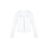 Pure Sexy Button Polo Collar Cardigan Elegant Base Shirt Korean Style Spring and Autumn Long Sleeve Fashion T-Shirt Women's Top - Zeprah