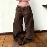 Relaxed Fit Jeans Women Curved Hem Washed Denim Pants Slimming High Waisted Casual Basic Solid - Zeprah