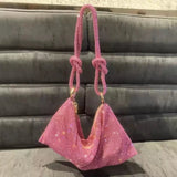 Rhinestone Purse for Women Evening Bag Sparkly Hobo Bag for Vacation Evening Bag - Zeprah