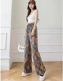 Ribbed Pants Slimming Comfortable Long Pants Summer Wide - Leg Trousers - Zeprah