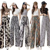 Ribbed Pants Slimming Comfortable Long Pants Summer Wide - Leg Trousers - Zeprah