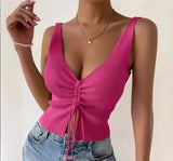 Ribbed Tank Top Spaghetti Strap Basic tank Top Going Out Halter Top - Zeprah
