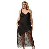 Satin Camisole Nightgown Women Summer Lace Sexy Backless Long Homewear - Zeprah