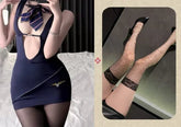 Seductive and Sexy Flight Attendant Hip - hugging Dress Uniform, Pure Desire Without Restraint, Ascetic and Alluring Sex Suit - Zeprah