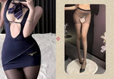 Seductive and Sexy Flight Attendant Hip - hugging Dress Uniform, Pure Desire Without Restraint, Ascetic and Alluring Sex Suit - Zeprah