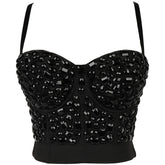 Sequins Crystal Diamond Shining Camisole Vest Tanks Camis Women's tank Tops Crop Tops - Zeprah