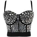 Sequins Crystal Diamond Shining Camisole Vest Tanks Camis Women's tank Tops Crop Tops - Zeprah