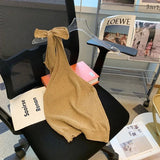 Sexy Knitted Single Shoulder Vest Tanks Camis Women's tank Tops Crop Tops - Zeprah