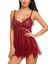 Sexy Lace Lingerie Front Slit Nightdress Polyester - Zeprah