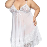 Sexy Lingerie European American Style Plus Size Women's Nightdress Camisole Dress Sleepwear - Zeprah