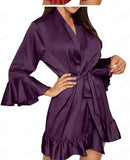Sexy Lingerie Nightgown Home Pajamas Silk - Zeprah