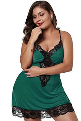 Sexy Lingerie Temptation European American Nightdress Plus Size Nightgown Women's Camisole Dress - Zeprah