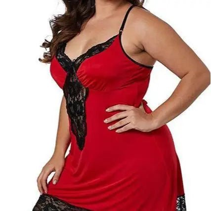Sexy Lingerie Temptation European American Nightdress Plus Size Nightgown Women's Camisole Dress - Zeprah