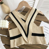 Sexy Neck - hanging Striped Cross - strap Vest Knitted Going Out Tops Women Tank Top - Zeprah