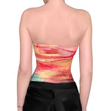 Sexy Summer Casual Strapless Tank Top Solid Sheer Mesh Knitted Breathable Eco - Friendly Spandex/Polyester Short Beach Party Crop - Zeprah