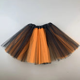 Sheer Tulle Carnival Outfit 3 - Layer Fluffy Women's Mesh Skirt Color - Blocked & Puffy Perfect for Party - Zeprah