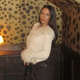 Short Cropped Faux Fur Trimmed Biker Jacket Zip Up Solid Color Slim Fit Long Sleeve Outerwear for Women - Zeprah