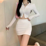 Short Hip Skirt Tight Grey Stretch Skirt Summer Women's Sexy Pure A - Line Overskirt Short Skirt - Zeprah