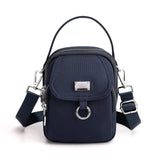 Shoulder Bag Women's Casual Multi - Layer Zip Closure Portable Nylon Cloth Polyester Lining Small Mobile Phone Bag Fashionable - Zeprah