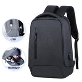 Simple Fashionable Unisex Oxford Waterproof Computer Backpack with USB Large Capacity for Outdoor Travel & Business Use - Zeprah