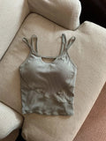 Simple High - end Girl Padded Waist Workout All - match Strip Beauty Back Shoulder Tank Crop Top Wrap Chest One - piece Camisole - Zeprah