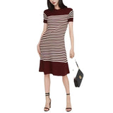 Simple Long Hip Skirt Solid Midi Dress Classic Sweater Dresses - Zeprah