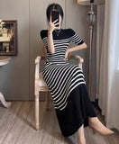 Simple Long Hip Skirt Solid Midi Dress Classic Sweater Dresses - Zeprah
