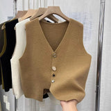 Sleeveless Going Out Tops Irregularity Basic Sleeveless Tops Button Women's Clothing - Zeprah