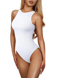Sleeveless Tight Bodysuit Slim - fit One - piece Vest Solid Crotch Top - Zeprah