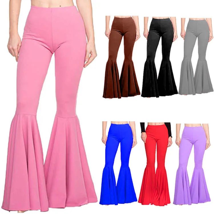 Slim - fit Long Pants Trendy Stretch Trousers Mermaid Flare Trousers - Zeprah