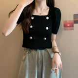 Slim - fit Short - sleeved Blouse Knitted T-shirt for Women Trendy Short - Sleeved Tee - Zeprah