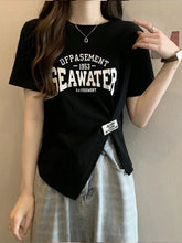 Slim - fit Tops for Women Dissymmetry T-shirt Wholesale Short Sleeve Top - Zeprah