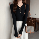 Slim - Fit V - Neck Long Sleeve Crop Top | Quick Dry Jersey Tee - Zeprah