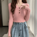 Slim - Fit V - Neck Long Sleeve Crop Top | Quick Dry Jersey Tee - Zeprah