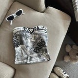 Slimming Vintage Design Tie - Dye New Style Top Hot Girl Slim - fit Niche Leopard Print Vest Top for Women - Zeprah