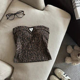 Slimming Vintage Design Tie - Dye New Style Top Hot Girl Slim - fit Niche Leopard Print Vest Top for Women - Zeprah